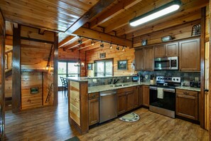 Fridge, microwave, oven, stovetop - Hot Tub Soak & Expansive Deck Views in Scenic Smoky Mountain Escape (Sevierville)