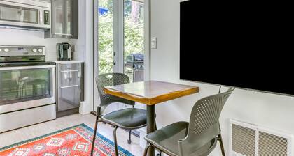 Dog-friendly studio with river view, patio, grill, & shared W/D