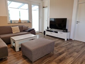 TV, DVD player, stereo