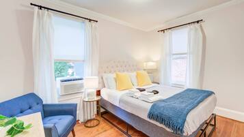 2 bedrooms, iron/ironing board, travel crib, WiFi