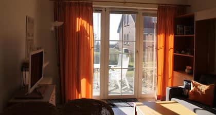 Die Wohnung Verfügt Über 1 Wohnraum mit Wlan, Sat-tv und Offener Küche, 1 Schlafzimmer, 1 Badezimmer mit Dusche, WC und Fußbodenheizung; Eine Süd-terrasse mit Gartenmöbeln und Meerblick. Im Keller Befinden Sich Eine Münz-waschmas