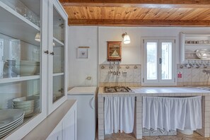 Family House, Multiple Bedrooms (Eco house Zabodarski beach) | Private kitchen | Fridge, stovetop, toaster, cookware/dishes/utensils - Eco House Zabodarski Beach (Mali Losinj)