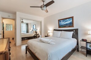 1 غرفة نوم وخدمة الإنترنت وملاءات أسرّة