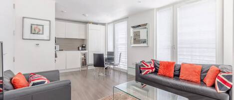 Basic Apartment, 2 Double Beds | Living area | TV