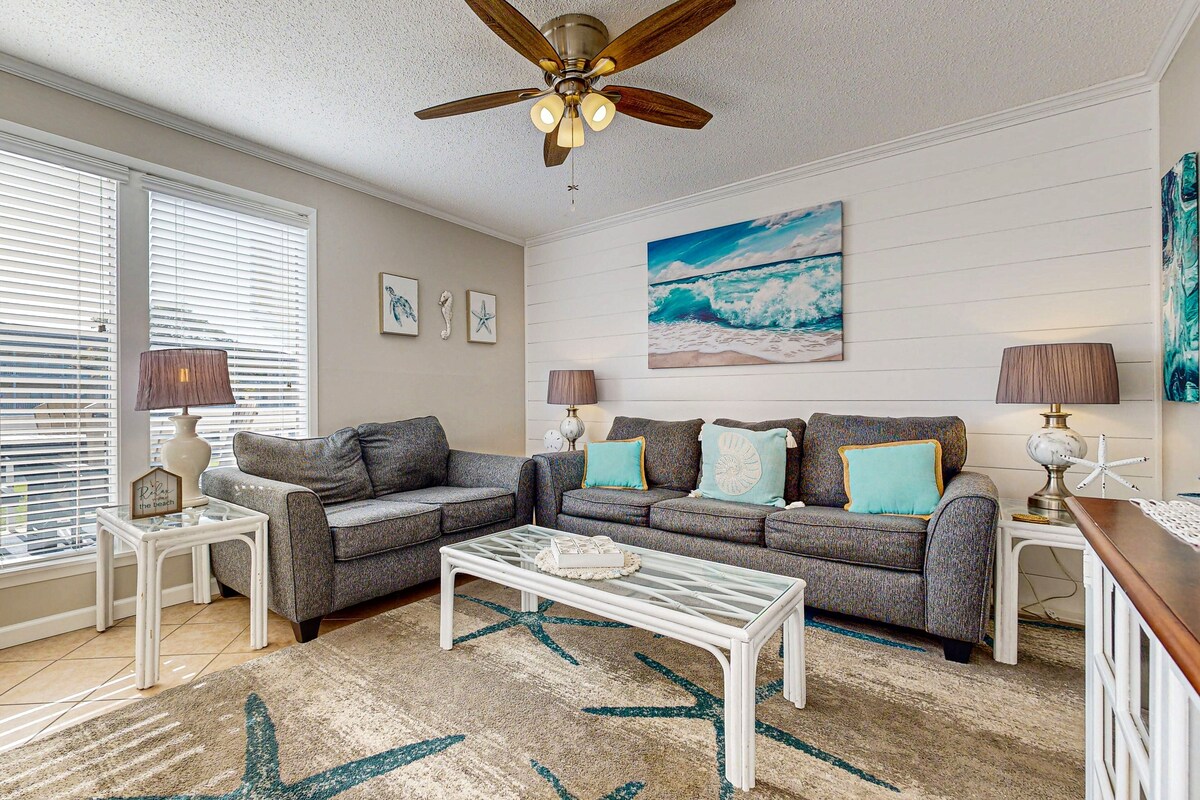 Inviting condo with dock, pool, hot tub & private beach - dog-friendly