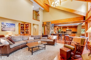 TV, fireplace, DVD player, foosball