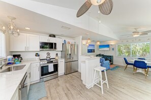 House, 2 Bedrooms | Private kitchen | Fridge, oven, coffee/tea maker, toaster - Salt Air East managed by Beach Retreats (Holmes Beach)