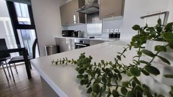 Apartment | Private kitchen | Fridge, microwave, oven, stovetop