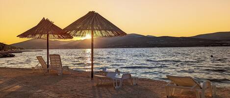 Beach nearby, sun-loungers
