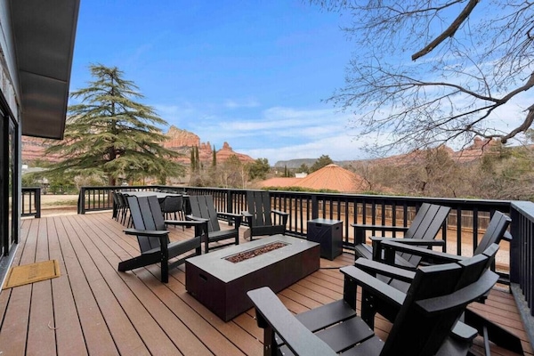 The firepit area is a great place to relax after a day of exploring