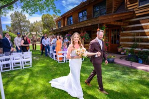 Outdoor banquet area