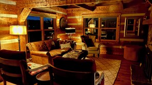 Smart TV, fireplace, DVD player, books