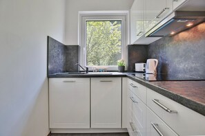 Fridge, oven, stovetop, dishwasher