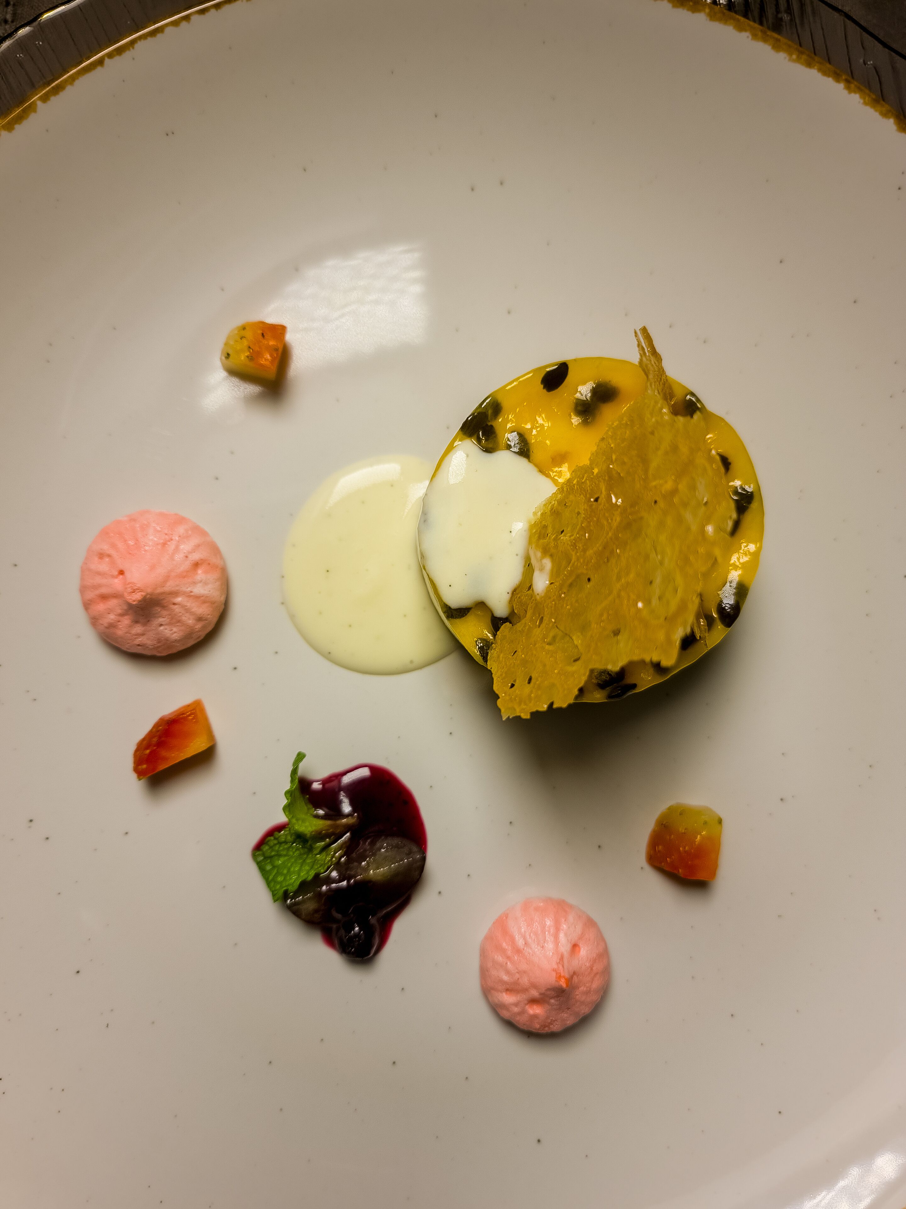 A dessert plate with various food items.