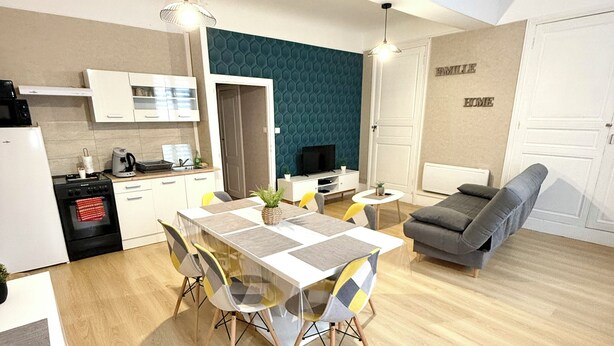Living area - Apartment Le Rétro (2 Bedrooms) (Saint-Laurent-sur-Saône)