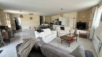 智能电视、DVD 播放器、书、影片库