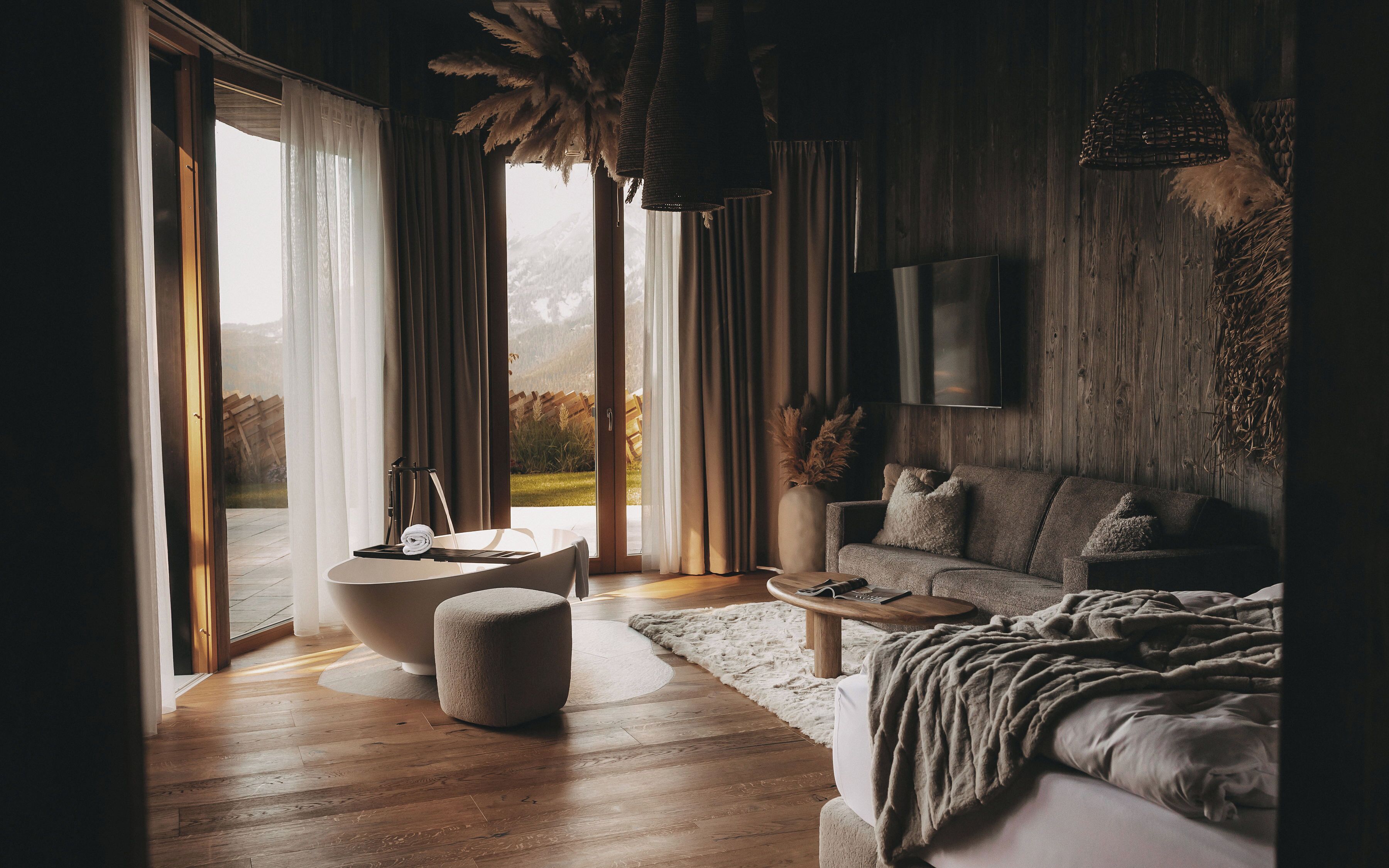 Design-Zimmer | Wohnbereich | Flachbildfernseher, Fußbodenheizung