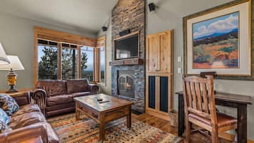 Televisión y chimenea