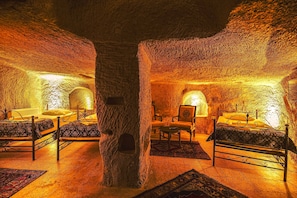Presidential Quadruple Room, Multiple Beds, Ground Floor | Egyptian cotton sheets, premium bedding, down comforters - ALACA CAVE CAPPADOCIA (Nevsehir)