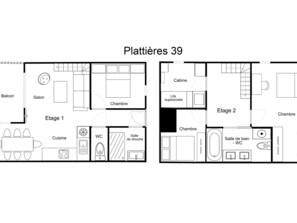 Floor plan - Superb Renovated Duplex - Ski-in/Ski-out - Pets Allowed (Méribel)