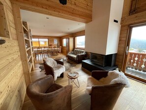 TV, fireplace, foosball