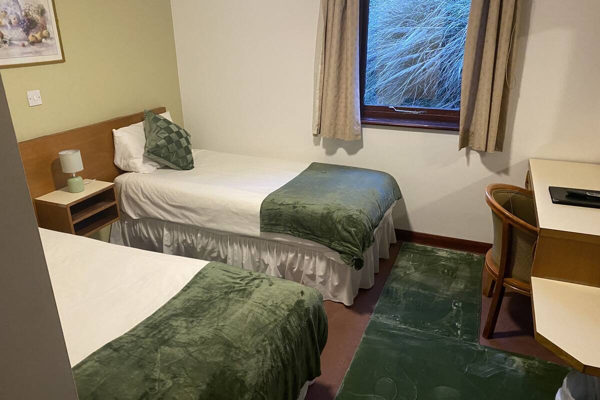 basic twin room | memory-foam beds, desk, iron/ironing board, rollaway beds