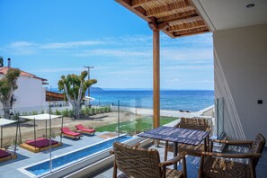 Junior Suite with Sea View | Terrace/patio - Amyntas Seafront Hotel - Adults Only (Sithonia)