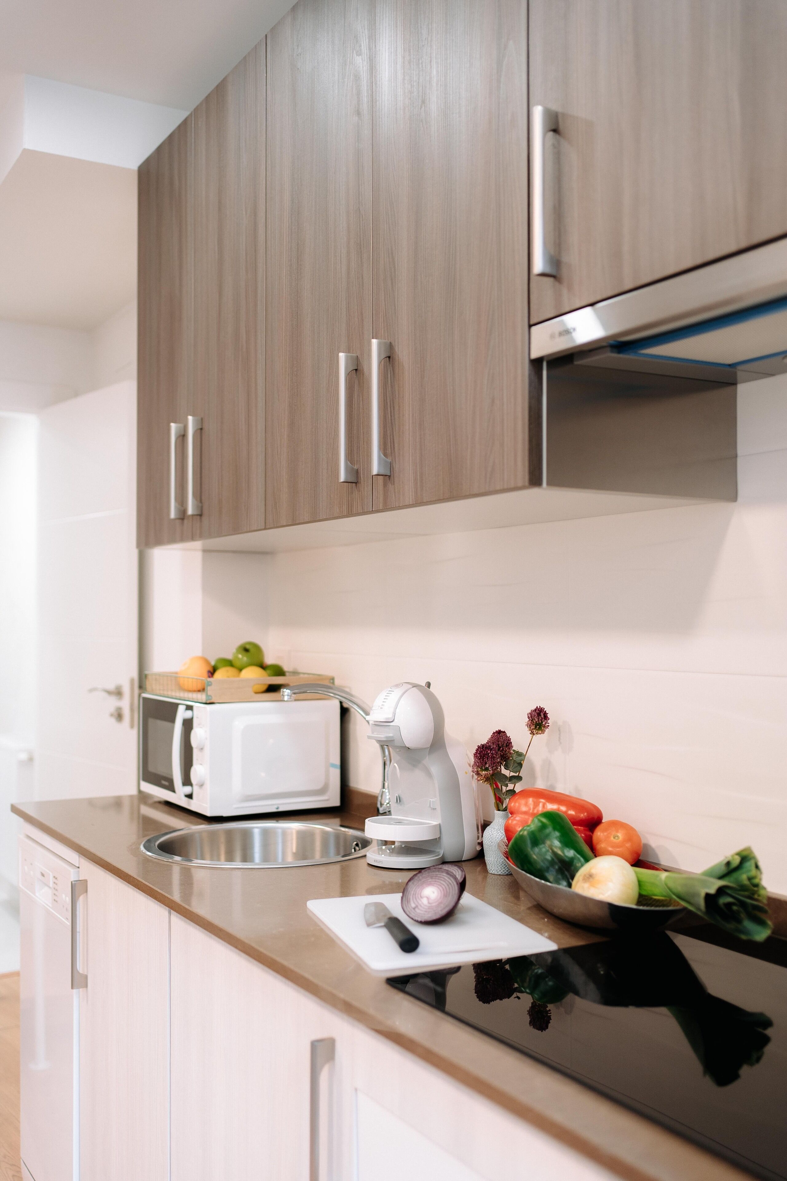 design duplex | private kitchen | full-sized fridge, microwave, oven, stovetop