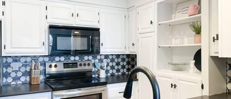 Microwave, oven, stovetop, dishwasher