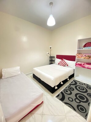Premium bedding, memory foam beds, free WiFi, bed sheets