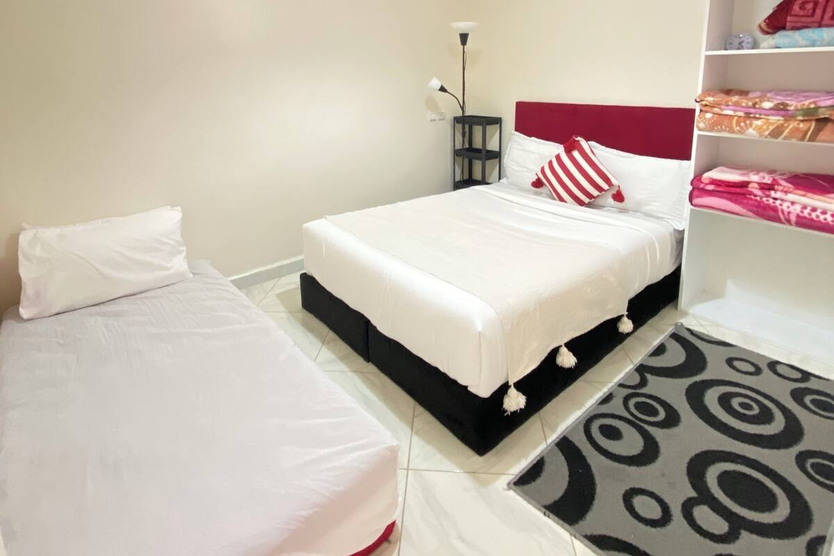 1 slaapkamer, luxe beddengoed, bedden met traagschuimmatras, gratis wifi