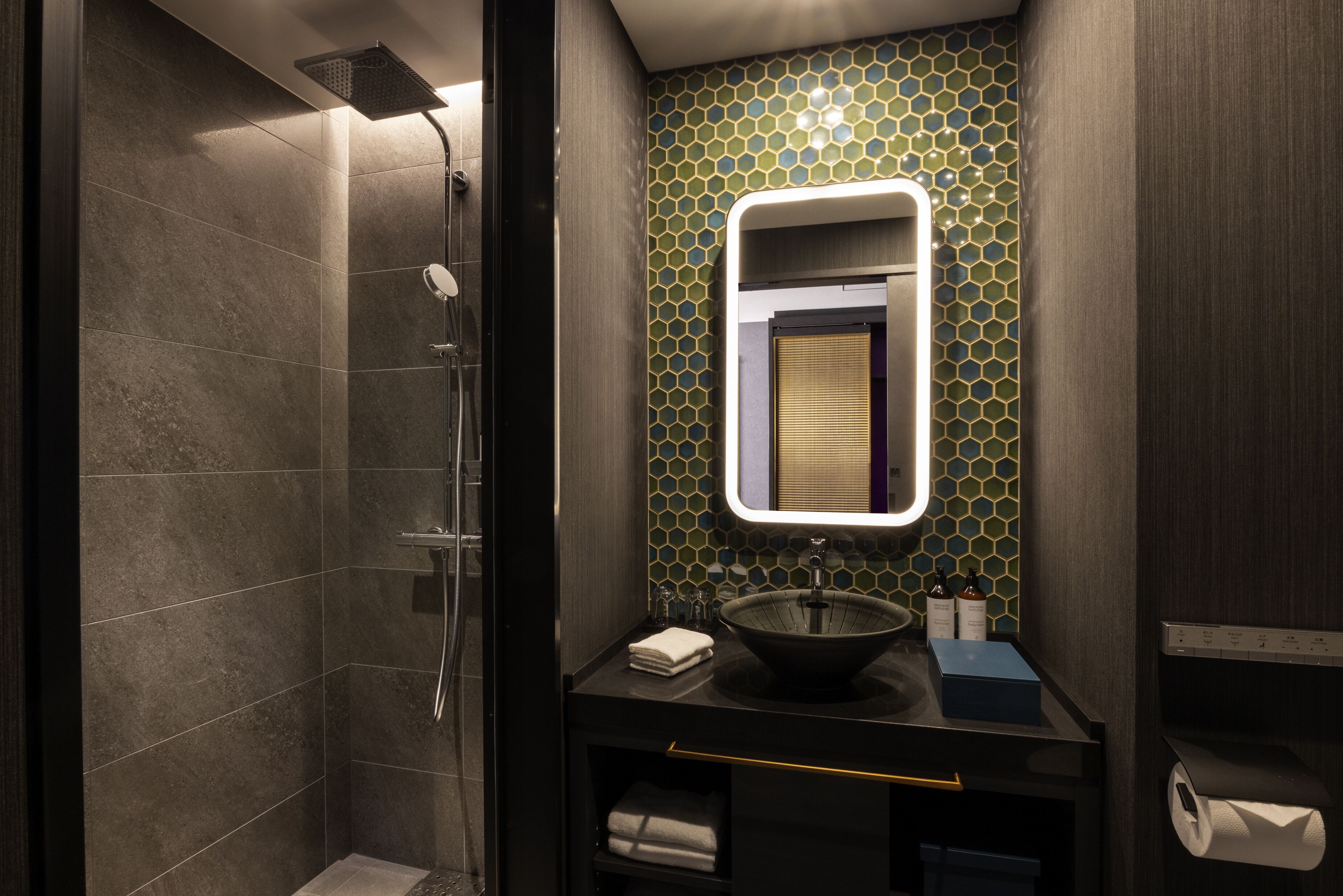 free toiletries, hair dryer, bidet, towels