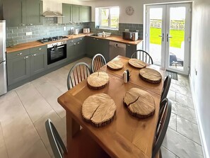 Dishwasher, highchair, cookware/dishes/utensils