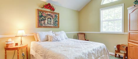 5 bedrooms, iron/ironing board, travel cot, Internet