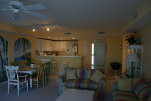 Living area - Oceanblock three bedroom condo with outdoor pool. (Ocean City)
