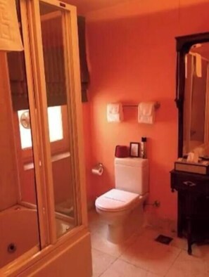 Haartrockner, Handtücher, Seife, Toilettenpapier