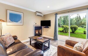 Televisión y chimenea 