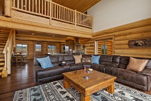 House (5 Bedrooms) | Living area - Stone Skipper Lodge (Island Park)