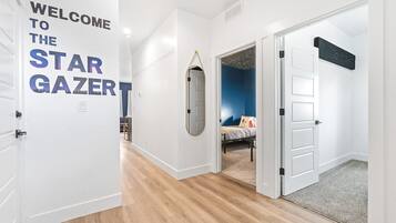 3 bedrooms, desk, iron/ironing board, travel cot