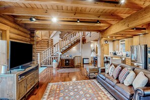 TV, fireplace, DVD player, video library