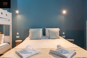 4 bedrooms, desk, iron/ironing board, travel crib