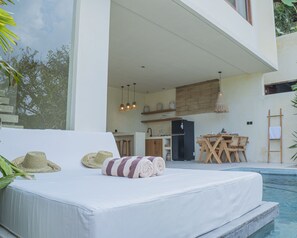 Luksusvilla, 1 soverom, fjellutsikt | 1 soverom, sengetøy i egyptisk bomull og sengetøy av topp kvalitet