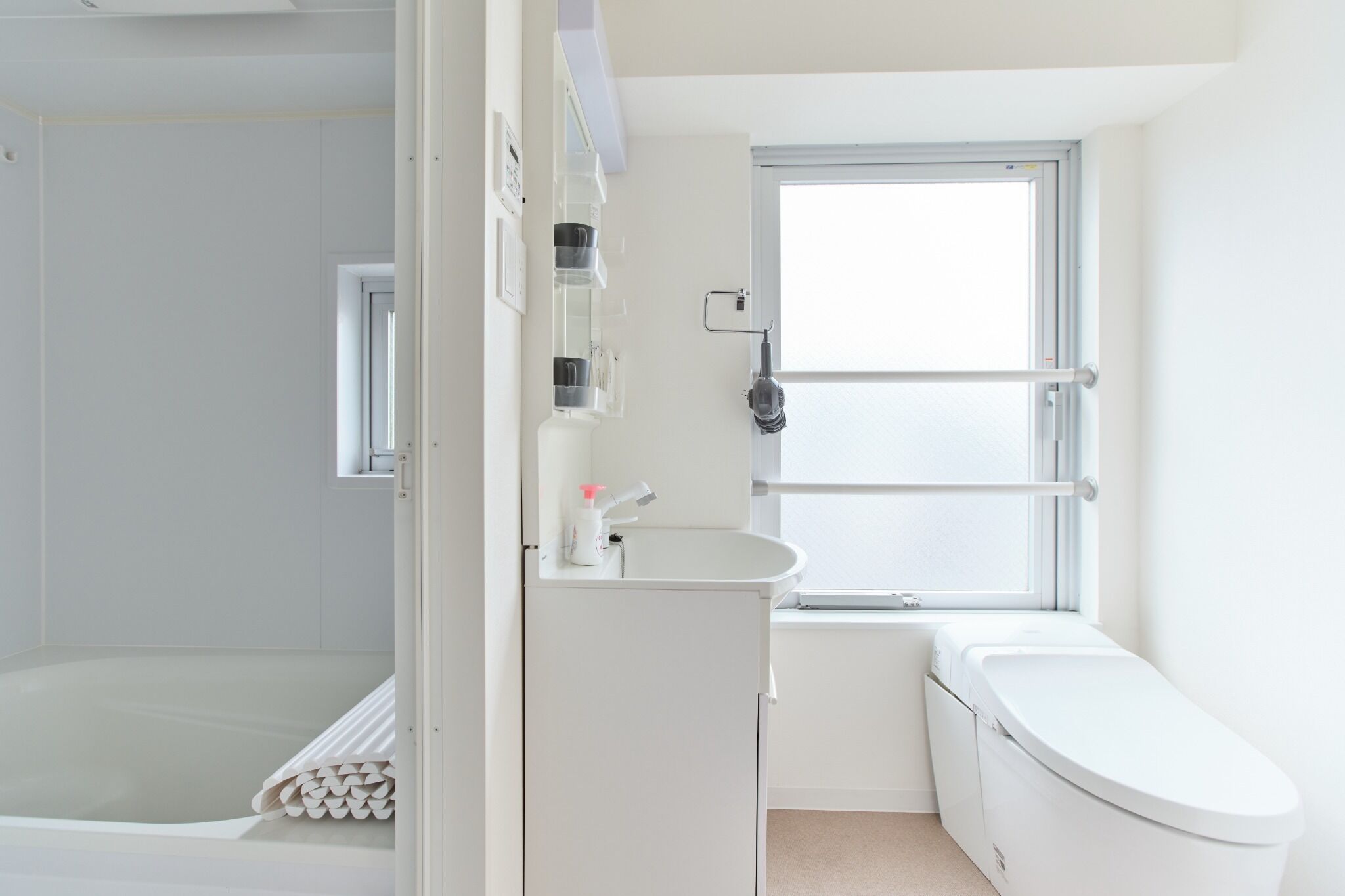 Hair dryer, towels