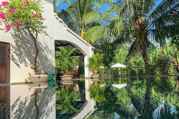 Outdoor pool, open 7:00 AM to 7:00 PM, pool umbrellas, sun loungers