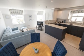 Living area - Staithe End - a brand new first floor apartment with stunning views over Mudeford Quay (Christchurch)