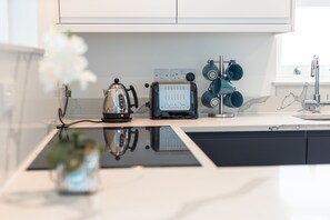 Fridge, microwave, oven, dishwasher - Staithe End - a brand new first floor apartment with stunning views over Mudeford Quay (Christchurch)