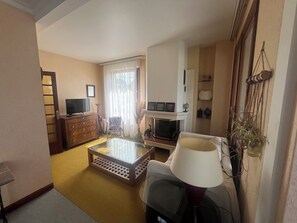 TV, DVD player, books