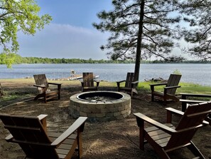 Lakeside bonfire pit.