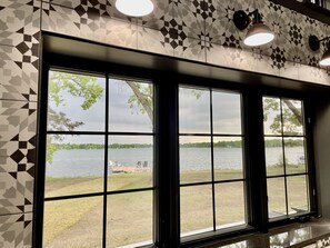 Amazing view of the lake from the kitchen window. 