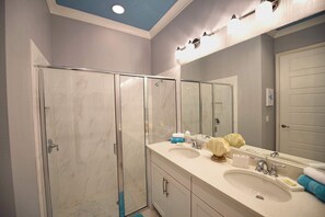 Bathtub, hair dryer, towels